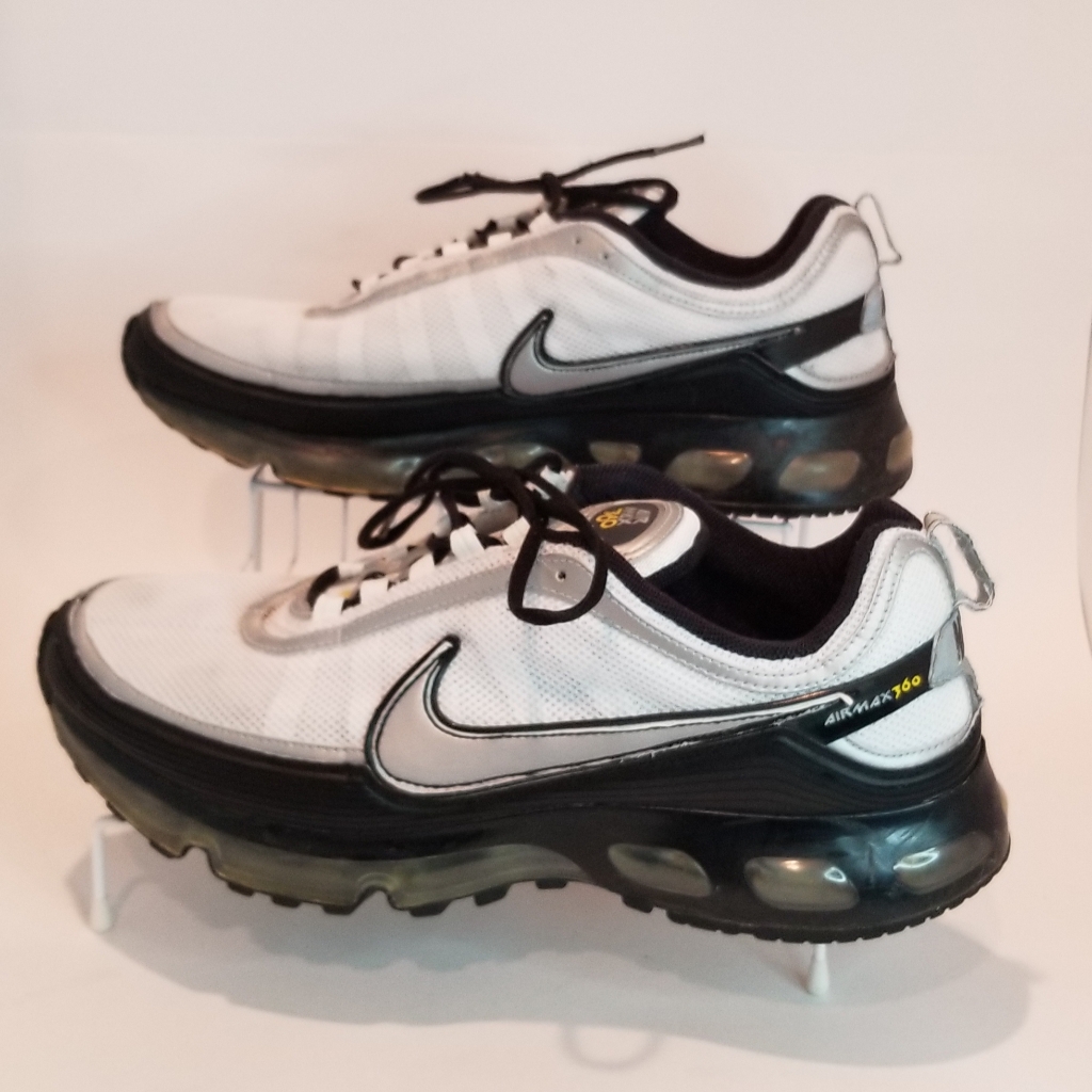 Nike Air Max 360 White Black Metallic Silver Mens